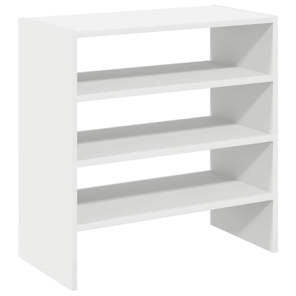 vidaXL Zapateros 2 uds apilables Blanco 60x30x30,5 cm