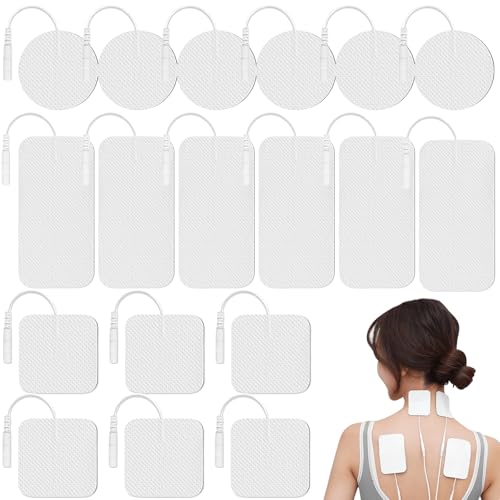 30 almohadillas de electrodos, 5 x 5 cm, juego de compra de electrodos autoadhesivos, reutilizables, electrodos adhesivos TENS-EMS con rendimiento autoadhesivo mejorado y diseño no irritante