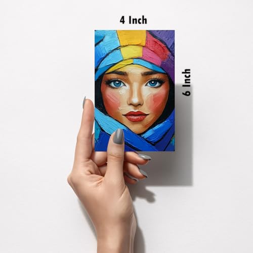 Image of SiddArtify Abstract Portrait Wall Art Prints Set - Modern Woman Poster Decor for Living Room Bedroom Office - Set of 2-4x6 Inch - Board (Pack of 6) - Sticker (Pack of 6)