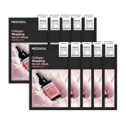 Image of MEDIHEAL Wrapping Serum Mask [Firming Volume] - Deep Elasticity Boosting Face Sheet Mask, Retinol & Adenosine - Smooths Fine Lines with Micro Liposome Delivery (10 Sheets)