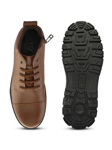 Image of TSF 8712 Tan Genuine Leather Police Boot For Men