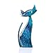 Aayla Cat Statues – Set of 3 Small Blue Aqua Cats Figurine Adorable Kitty Gift for Cat Lovers, Home Kitchen Decoration (8.5