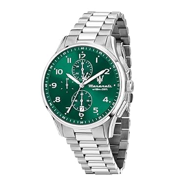 Maserati Orologio Uomo, Cronografo, Analogico, 42 mm, Collezione SORPASSO, Lucido e Satinato