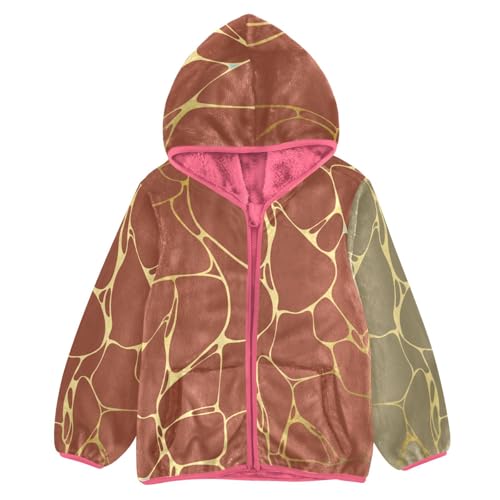 GuoChe Gold Marble Vintage Texture Toddler Girl Sherpa Jacket