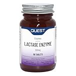 Quest Lactase Enzyme 200mg Lactose Intolerance Relief. 2000 ALU Fast Relief Dairy Enzymes Digestive Supplement to Prevent Gas, Bloating & Diarrhoea. Dairy, Gluten Free & Vegan (90 Tablets)
