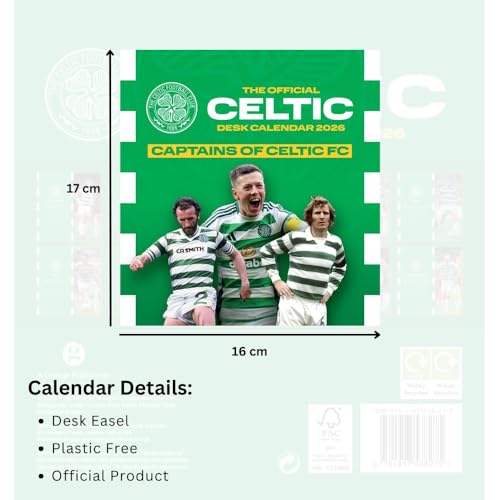 2026 CALENDAR CELTIC FC MONTH TO VIEW DESK EASEL OFFICIAL PRODUCT - Image 4