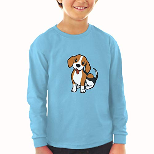 Kids Long Sleeve T Shirt Cute Little Puppy Dog Love with Tongue Out Cotton Boy & Girl Clothes Funny Graphic Tee Soft Pink Design Only 5 6T2