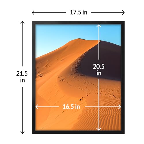 LaVie Home 17x21 Picture Frame for Wall Display, 17x21 Black Picture Frame with HD Plexiglas, 17 x 21 Poster Frame 1 Pack, Display Frame for Vertical or Horizontal, Classic Collection