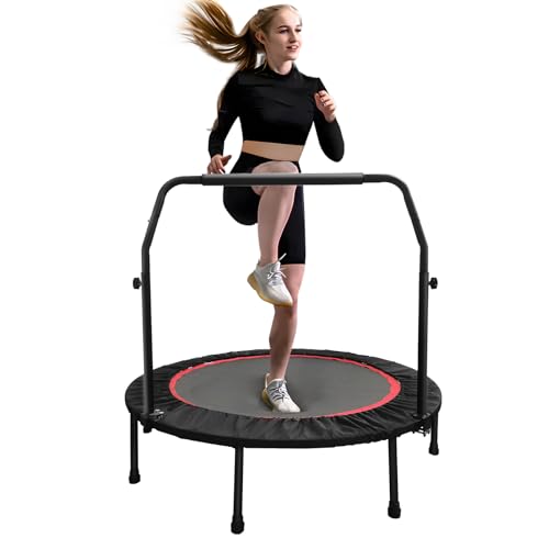 WYUEEEE Foldable Mini Trampoline, 660LBS Fitness Trampoline, (48