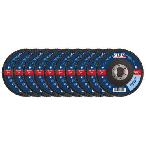 Sealey Ø115mm Zirconium Flap Discs Ø22mm Bore 60Grit - Pack of 10 - FD1156010
