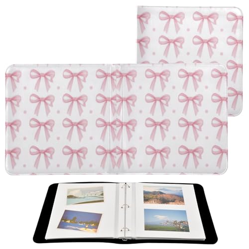 Álbum de Fotos Scrapbook Autoadhesivo Elegante Lazos Cuero PU 3 Anillas 40 Páginas 8x10 para Recuerdos miniatura 2