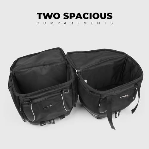 Image of STRABO Daytona Saddlebags + Backpacks for Bikes, Water Resistant- Colour Black