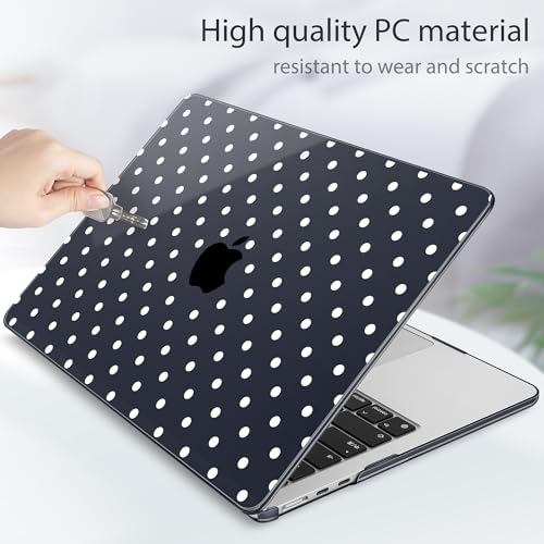 Image of Tuiklol for MacBook Air 13 inch Case M5 2026 M4 2025 M3 2024 M2 2022 Release Model A3449 A3240 A3113 A2681,Plastic Hard Shell Cover for MacBook Air 13.6 with Touch ID, Spot-White