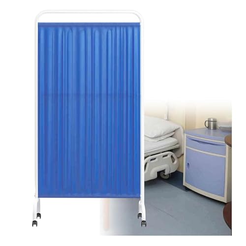 Cloison de séparation mobile 2 panneaux bleu foncé avec roulettes