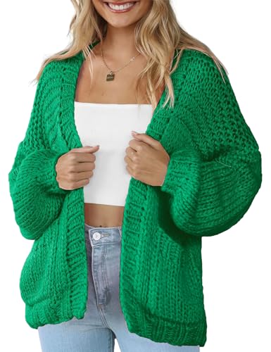 Women's Cardigan Chunky Open Front Slouchy Cardigans Oversized Cable Sweaters Casual Knit Pocketed Coat
