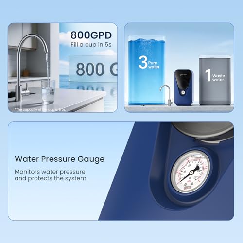 GLACIER FRESH GFU03 Electric-Free Reverse Osmosis Water Filter 800 GPD - image 6