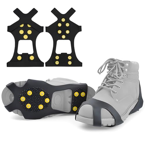 10 Schuhspikes Anti Rutsch Schuhspikes, Schuhkrallen Stretch Schuhe Spikes Für Schnee-und Eiswanderungen, Winter Outdoor Sports Klettern(M)