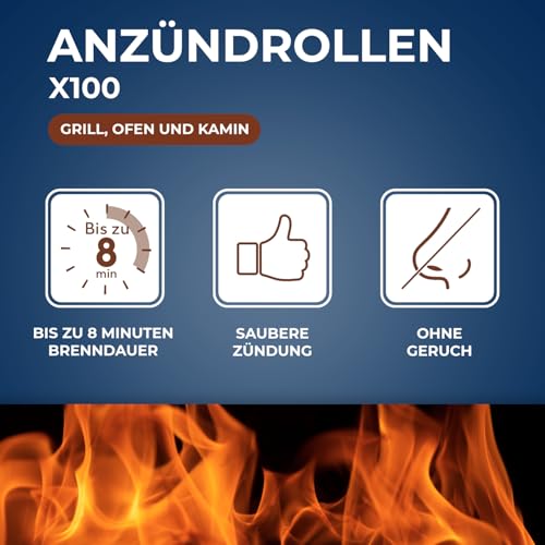 STARWAX - Anzündwolle - Saubere und geruchsfreie Schnellzündung - Verdirbt Nicht den Geschmack von Lebensmitteln - Bis zu 8min Verbrennung - FSC® - BBQ & Kamin - 100er Pack