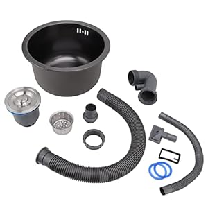 Haofy Rundes Edelstahl Barspülbecken Set