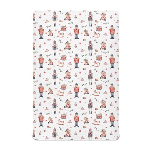 SDMKA Christmas Soldier Crib Sheets for Boys Girls - Portable Microfiber Fitted Crib Sheet for Standard Crib and Toddler Mattress Soft & Breathable 28x52 Inch