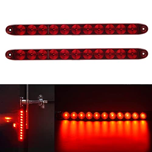 Perfectech 11 Led Red Trailer Brake Tail Light, 2 Pack 16” Led Bar Stop Turn Signal Tail Lights Waterproof Brake Strip Red Light For Marine Boats Golf Cart Offroad Truck Rv Utv Atv #TOP1