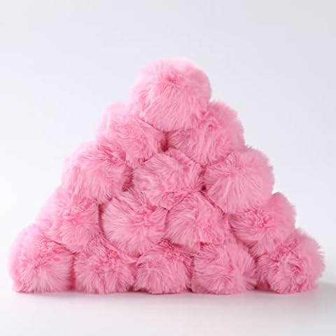 Craft Pom Pom Balls,Large White Poms Costume Accessory, Pom pom Balls for Arts and DIY Creative Crafts Decorations,3 Inches,20 Pieces,Pink Cover