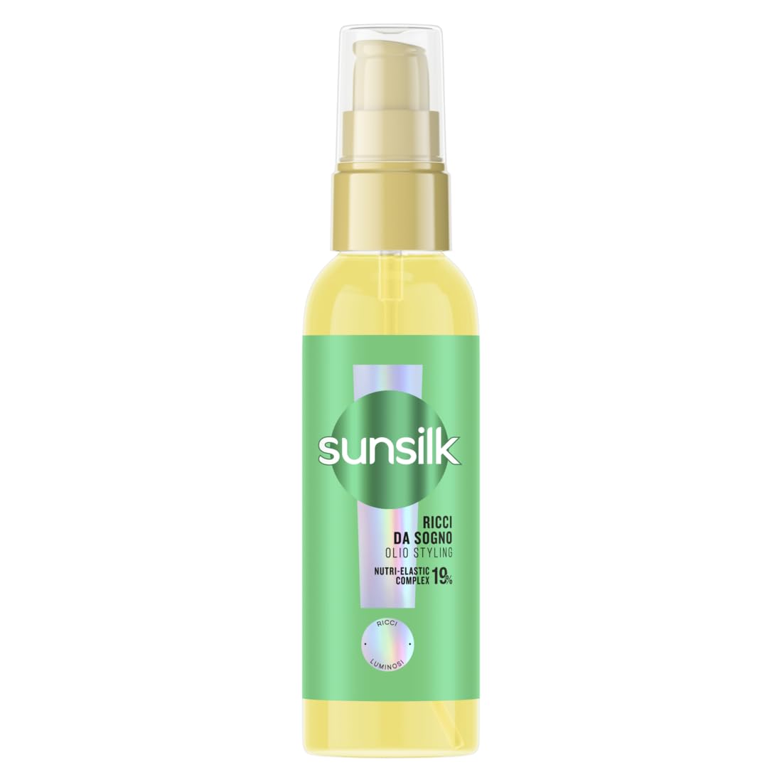 Sunsilk Olio Styling, Linea Ricci da Sogno, Olio per Capelli Ricci, per Ricci Senza Effetto Crespo, Texture Ultra-leggera, con Olio di Macadamia, Collagene e Biotina, 75ml