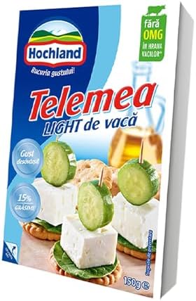 Hochland Telemea Light De Vaca 150g | Cow Milk Cheese | with Creamy Texture and Tangy Aftertaste | German Cheese (Telemea Vaca Light 150g, 2 Pack)