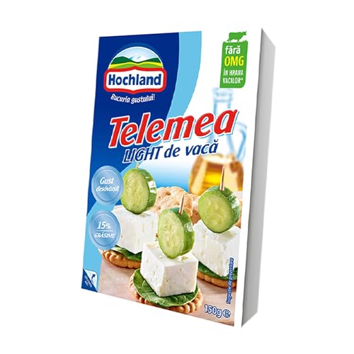 Hochland Telemea Light De Vaca 150g | Cow Milk Cheese | with Creamy Texture and Tangy Aftertaste | German Cheese (Telemea Vaca Light 150g, 2 Pack)