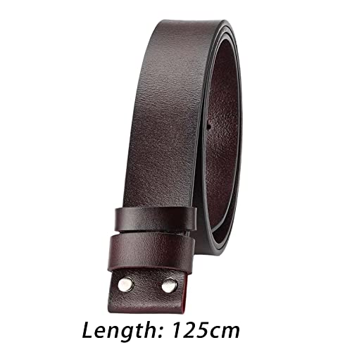 Belt Without Buckle, Replacement Belt Strap Heavy Duty Adjustable Accessories Belt Strap Without Buckle for Kids Jeans Trousers Pants, Dark Brown3