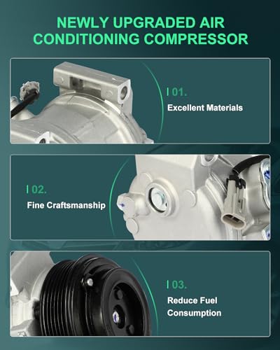 Image of SCITOO AC Compressor fit for Cadillac DeVille 4.6L 2000-2005 | Fast Cooling, Ultra Low Noise (≤72 dB)Air Conditioner Compressor with Clutch, Easy Installation, 10366546 15036041