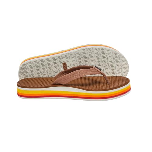 Image of Hari Mari- Dunes Sunset- Women's Retro Inspired Platform Boat-Safe Flip Flops- No Break Ins, Firm Arch Support, Antimicrobial, and Floats in Water