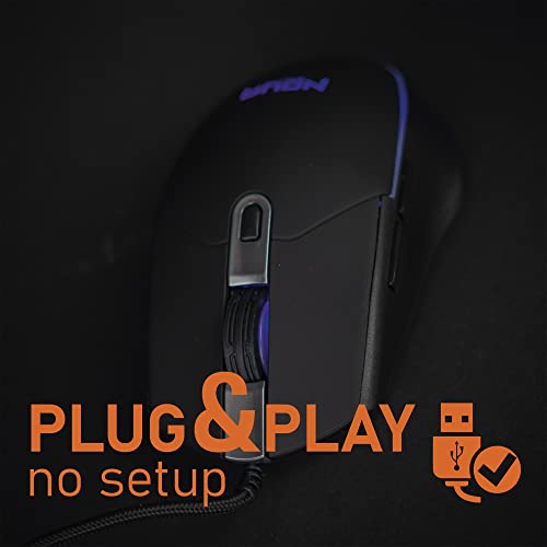 Neon Mouse Gaming RGB con cavo USB, Sensore Ottico fino a 3200 DPI [4 Livelli Regolabili], Mouse da Gioco 6 Pulsanti e Illuminazione a LED con 4 Colori per PC Computer Notebook - Mouse gaming - Immagine 4