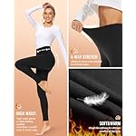 QGGQDD Fleece Lined Leggings Women - Soft Tummy Control High Waisted Winter Thermal Warm Yoga Pants for Workout Hiking - Image 3