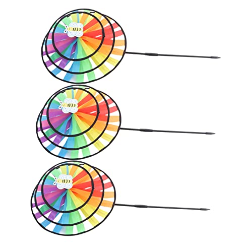 IWOWHERO Molino De Viento De Tela Triple Capa Decorativo Juguete De Molino De Viento Manualidades Recuerdo De Fiesta