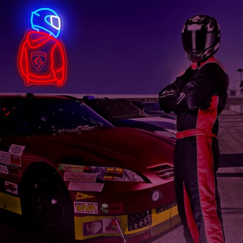 Image of Motorcyclist Neon Sign for Wall Decor Motorcycle Neon Light Suitable for Man Cave Dimmable Motor LED Light Up for Garage Motorcycle Shop Game Room Birthday Gift for Man Size16.5 * 10.1In(P104)