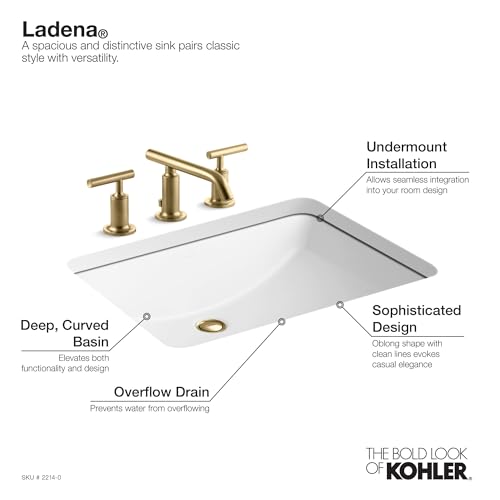 Kohler 2214-0 Ladena Rectangular Undermount Bathroom Sink thumb #6