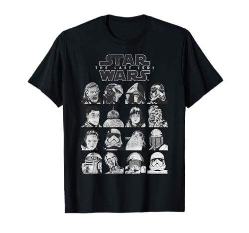 T-shirt Star Wars Last Jedi imprimé Mugshots en coton pour fan de pop culture