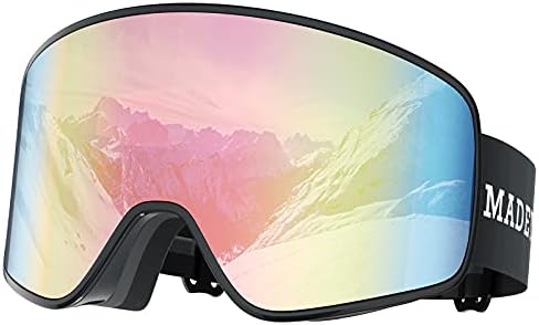 MADEYES Ski Snowboard Snow Goggles Magnetic Interchangeable Snowboarding Skiing Snowmobile Goggles Glasses Men Women Adult