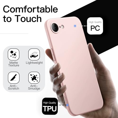 Image of JETech Slim Case for iPhone 17e /16e, Soft Pink | Camera Lens Protection, Ultra-Thin Matte Finish, Lightweight Minimalist Cover