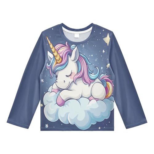 CaTaKu Unicorn Colorful Cloud Toddler Rash Guard Boy Swim Shirt for Boys Kids Swimsuit Long Sleeve UPF 50+ 3-12T