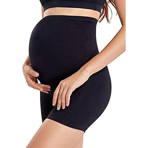 Gratlin Women's Seamless Pregnancy High Waist Shorts Cover
