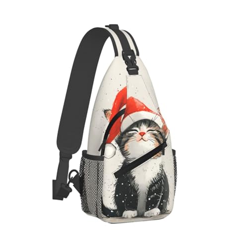 Bolso bandolera con diseño de gato para mujer y hombre miniatura 2