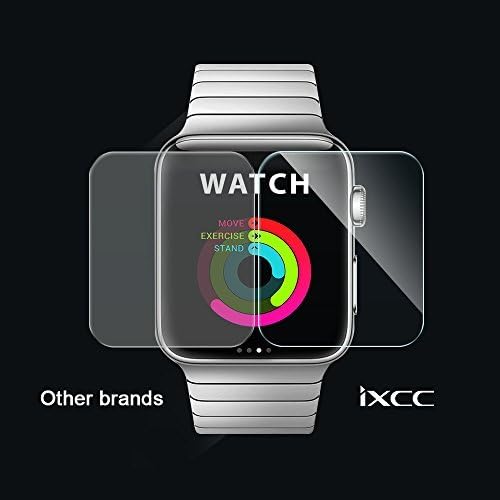 iXCC [New Enhanced] 42mm Apple Watch Screen Protector 2-Pack Tempered Glass Screen Protector [Anti-Bubble, Scratch Resistant] [Only Covers The Flat Area]