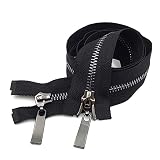 1Pcs lampo in metallo 80/100/120cm serratura automatica oro doppio Slider Zippers, nero nero, 5#, 80cm