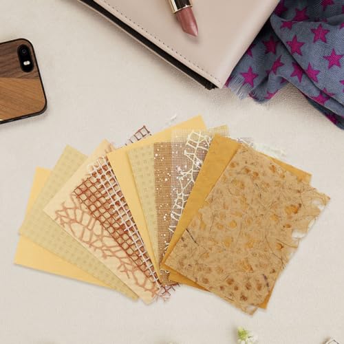 Image of HASTHIP 16Pcs Textured Scrapbook Paper, 10x14cm Scrapbooking Materials Paper for Journaling, Card Making & DIY Crafts, Perfect Gift for Craft Lovers, Brown
