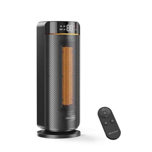 MYCARBON Calefactor Bajo Consumo 1000W/1900W con Pantalla LED TEMP Ajustable 5℃-35℃ 32dB Modo ECO Timer 12h Oscilación 70° Estufa Eléctrica con Apagado Automático y Control Remoto (Negro)
