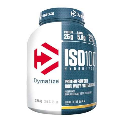 Dymatize ISO 100 Hydrolyzed Smooth Banana 2264g - Hidrolizado de Proteína de Suero Whey + Aislado en Polvo