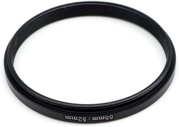 55-52mm Step-Down Ring Adapter, 55mm Male for Lens to 52mm Female for Filter, Step Down Filter Adapter Ring for 55mm Lens Install 52mm ND CPL UV Filter