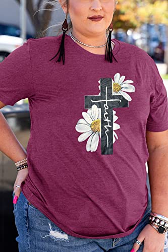 HDLTE Plus Size Womens Country Shirts Funny Western Graphic Tees Short Sleeve Flower Tops Blouses Casual Summer T-Shirt3